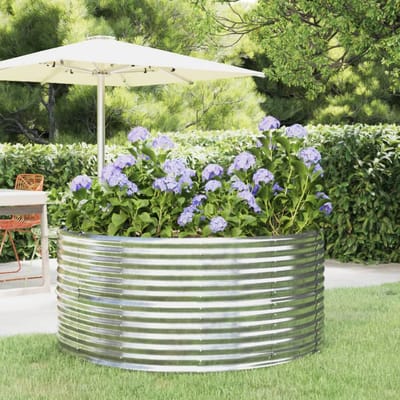 vidaXL - Plantenbak - 140x140x68 - cm - gegalvaniseerd - staal - zilverkleurig