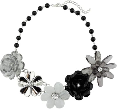 OmGoods - Dailygoody - Bloem Gevlochten Crystal Statement Ketting - Chunky Bib Collar - Parel Sieraden - Dames - Metaal Acryl - Uniek Design - Voor Elke Gelegen