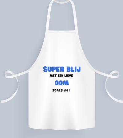 Akyol - super blij met een lieve oom zoals jij Keukenschort - Oom - de liefste oom - verjaardag - cadeautje voor oom - oom artikelen - kado - geschenk - 82 bij 71 cm