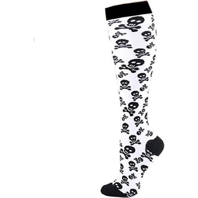 Chaussettes de compression Femmes Hommes Sports d'extérieur Série Halloween Animaux Flamant Rose Requin Singe Os de Chat Bas Élastiques de Compression L