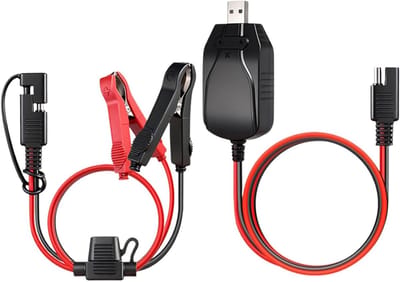 Motorfiets Acculader - Druppellader Onderhoudsapparaat - Accu Opladen - Slimme Laadstroom - 12V - Zwart