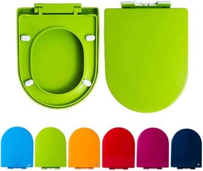 D-vorm Toiletbril - Toiletzitting Deksel - Badkamer Opfrissen - Soft Close - 360 x 445 mm - Groen