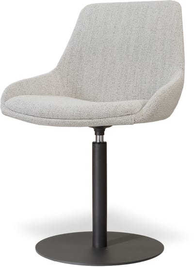 Nolon Niva-Isa Draaibare Tulp Eetkamerstoel Beige Gemêleerd - Mat Zwart Onderstel - Stoffen - Scandinavisch
