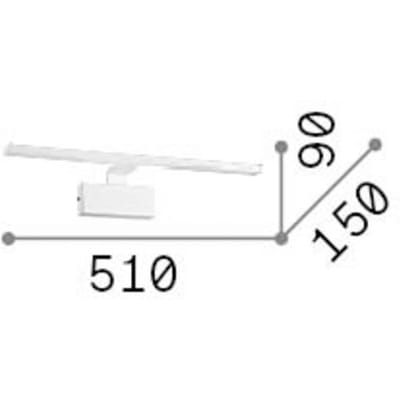 IDEAL LUX LED wandlamp Alma, chroomkleurig metaal, breedte 51 cm