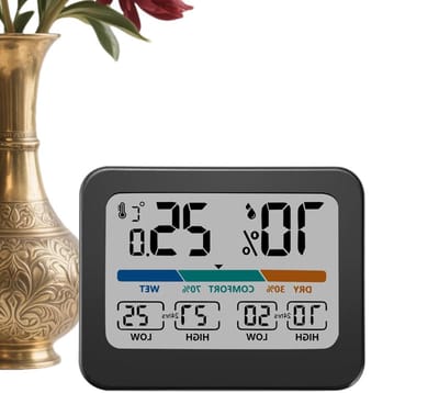 Temperatuur Vochtigheidsmeter - Kamerlezer Monitor - Omgeving Bewaken - Helder Kleurendisplay - 93 x 73 cm - Wit