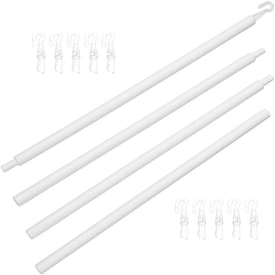 Uitschuifbare trekstang - Gordijnstok - Raambekleding bedienen - Veilig vergrendelingssysteem - Max 117 cm - Grijs