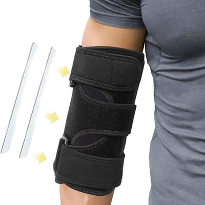 1 Stuk Elleboogbrace Nacht Elleboog Slaapondersteuning Kenmerken Stabilisator Met 2 Verwijderbare Metalen Spalken Perfect Voor Cubitaal Tunnel Syndroom Tendinitis zwart