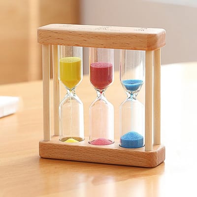 Drie-in-één Houten Zandloper, Timer voor Thuisdecoratie, Keukenaccessoires en Tijdbeheer, Perfect als Verjaardagscadeau