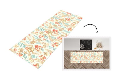 Keukenloper - Loper keuken - Patronen - Strand - Zee - Waterplanten - 150x50 cm - Keukenloper vinyl