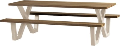 WOOOD Tablo Picknicktafel - Ayous - Zand - 75x206x145 cm