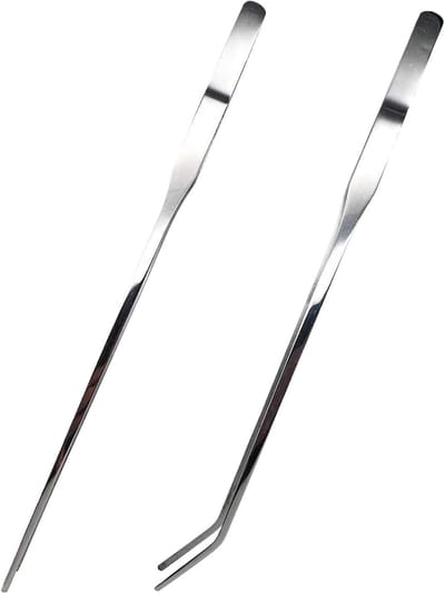 Aquarium Pincet - Voedings Tang - Voeren Reptielen - Anti-slip Punt - 27 cm Lang - Zilver