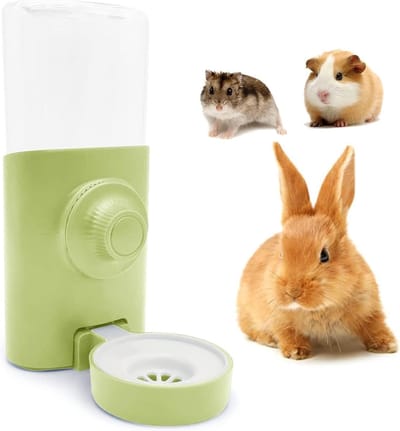 longziming - Automatische drinkfles voor konijn - 600ml - Hangende Waterdispenser Voor Kooi - Voor Konijn, Cavia, Hamster En Chinchilla - 1 stuk - Groen