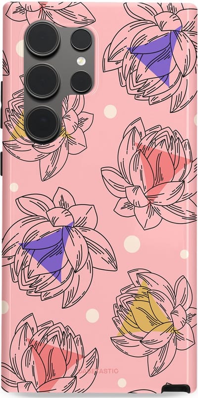Casetastic Hoesje Geschikt voor Samsung S24 Ultra - Stijlvolle Beschermende Duo-layer Case - Bloemen Pastel Roze