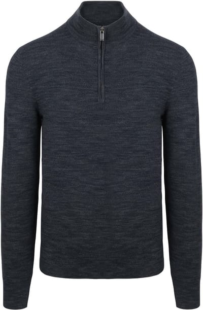 Suitable Pine Knit Half Zip Trui Donkerblauw (navy) - Maat XL - Heren - Quarter zip - Schipperstrui met rits - Volwassen mannen