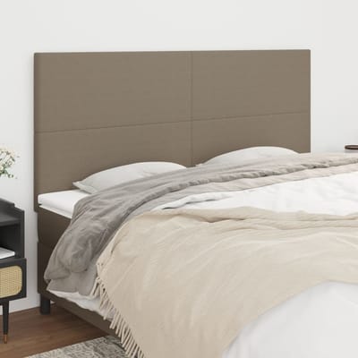 vidaXL - Hoofdbord - taupe - 200x5x118/128 - cm - Stof