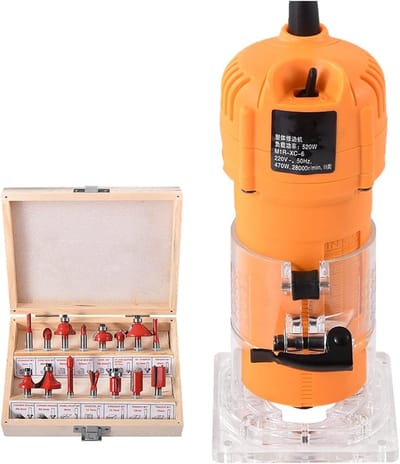 Houtbewerking Machine - Graveermachine Trimmer - Rechte Geleiders Frezen - Multifunctioneel Ontwerp - 470 W - null