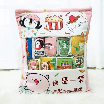 Klikkopers® - Kawaii Kussen Met Snacks - Snackles Knuffel - Hapjes Squishy - Kawaii knuffel - Kawaii Snackels Knuffel - 50CM