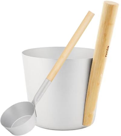 Rento Sauna Emmer met Lepel - Aluminium Naturel (5L)