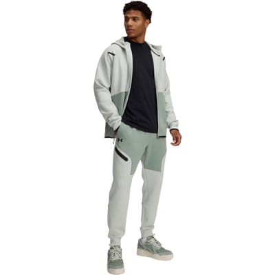 Under Armour Heren-joggingbroek van Unstoppable-fleece met ritszakken (Groen, Zwart)