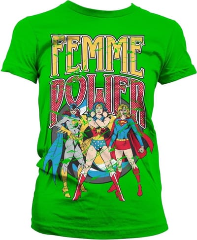 DC Comics Femme Power Girly T-shirt voor dames, groen