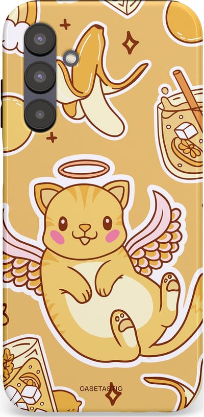 Casetastic Hoesje Geschikt voor Samsung A25 - Stijlvolle Beschermende Duo-layer Case - Poezenvleugels