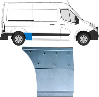 Reparatiepaneel achterspatbord voor Opel Movano 2010-2021 / Rechts