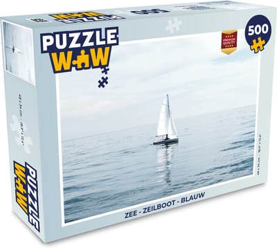 Puzzel Zee - Zeilboot - Blauw - Legpuzzel - Puzzel 500 stukjes