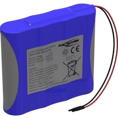 Ansmann 4S1P Accupack Aantal cellen: 4 Batterijgrootte: 18650 Kabel Li-ion 14.4 V 3350 mAh