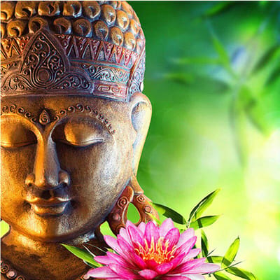 Peinture diamant thème bouddha, broderie complète 5D à faire soi-même, statue de bouddha, point de croix 30x30CM green