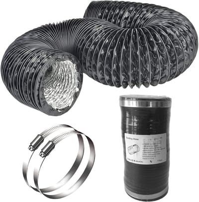 PromoHome Flexibele Ventilatieslang Ø 79 mm (3 inch) 2,5 m - Luchtdicht PVC - Aluminium 4-laags - met 2 RVS Klemmen - HVAC Afzuigkanaal voor Lucht, Geur en Vocht