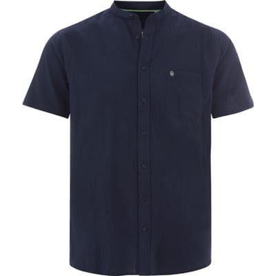 Jan Vanderstorm herren Overhemd Met Korte Mouwen - 45/46 - donkerblauw - Plus Size