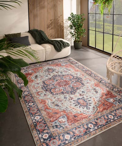 Vintage buitenkleed - Valenca Fino groen/blauw 120x160