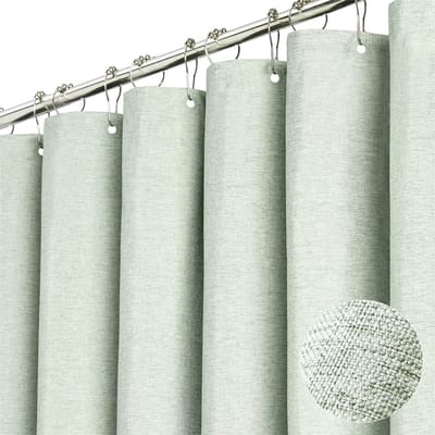 Douchegordijn linnen stof textiel 240x200cm waterdicht anti-schimmel voor badkamer mint 180x200cm