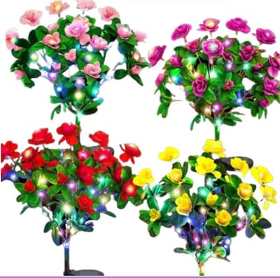 Kerst Cadeau Decoratie "1 Stuk" Rode Kleur Led Solar Azalea Bloemen Tuinlamp Home Decoratief Licht Landschap Orchidee Rozen Lampenwerf Gazon Pad Vakantie Trouwverlichting