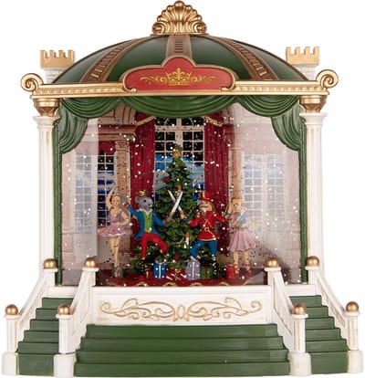Clayre & Eef Kerstdecoratie met LED-verlichting en muziek 22x11x23 cm / 3xAA Groen Kunststof