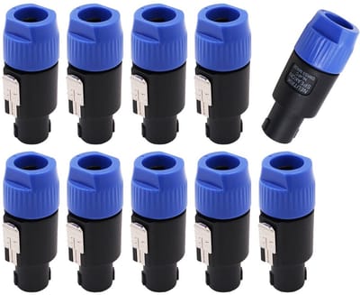 10 Stuks Waterdichte NL4FC Luidsprekerkabel Connectoren Speakon naar Jack Plug
