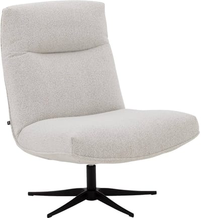 Goossens Fauteuil Isla - Zonder Arm - Stof - Wit