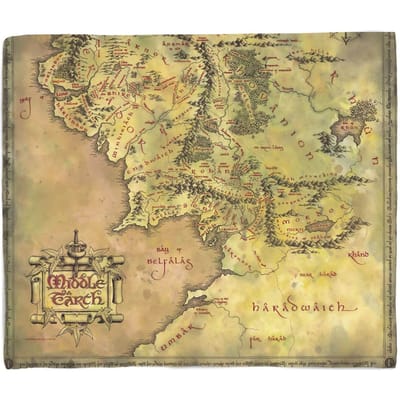Lord Of The Rings Middle Earth Fleece Deken - M