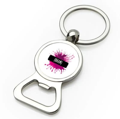 Akyol - verfvlek roze/paars met je eigen naam flesopener - Verven - iemand die houdt van schilderen of kunst - kunstenaars - kunst liefhebbers - schilders - cadeau - verjaardagscadeau - kado - gift - geschenk - verrassing - 9 bij 3 cm