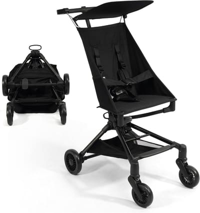 Lichtgewicht Reiskinderwagen - Compacte Kinderwagen Vliegtuig - Reizen met Baby - Ultra Draagbaar Ontwerp - 48 kg - Zwart
