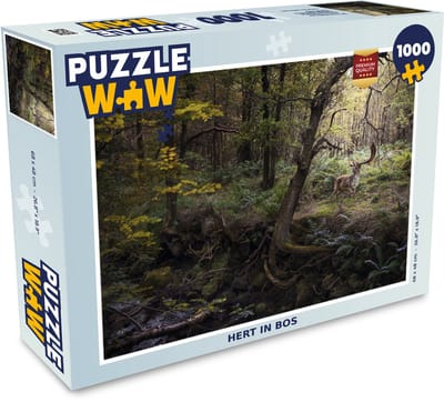 Puzzel Bosdier - Hert - Zon - Legpuzzel - Puzzel 1000 stukjes volwassenen