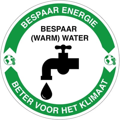 Bespaar water energie besparen bord | gecoat dibond materiaal | 10 cm