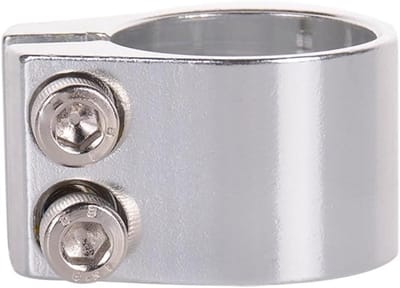 Zadelpen Klem - Zadelklem - Fiets Stabiliteit - Dubbele Bout - 34.9mm - Zwart Zilver