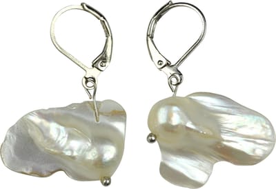 Zoetwater parel oorbellen Pearl Blister White - oorhangers - echte parels - edelstaal - wit - luxe sieraden zakje - parel oorbellen dames