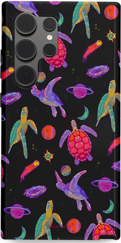 Casetastic Hoesje Geschikt voor Samsung S24 Ultra - Stijlvolle Beschermende Duo-layer Case - Astro schildpad