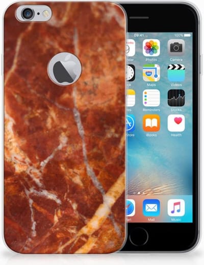 Apple iPhone 6 Plus | 6s Plus TPU Siliconen Hoesje Marmer Bruin