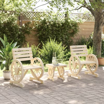 vidaXL - 3-delige - Loungeset - massief - vurenhout