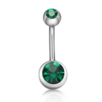 navelpiercing chirurgisch staal / green elegance/ navelpiercings met balletje - Jewelegance