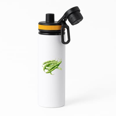 Hacebo® - Sperziebonen waterfles met draaidop oranje - Groente - Groente liefhebbers - Groene boon - gezond eten - water fles - 850ML