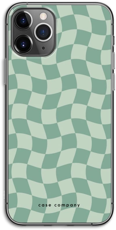 Case Company® - Hoesje geschikt voor iPhone 11 Pro hoesje - Grid Groen - Soft Cover Telefoonhoesje - Bescherming aan alle Kanten en Schermrand